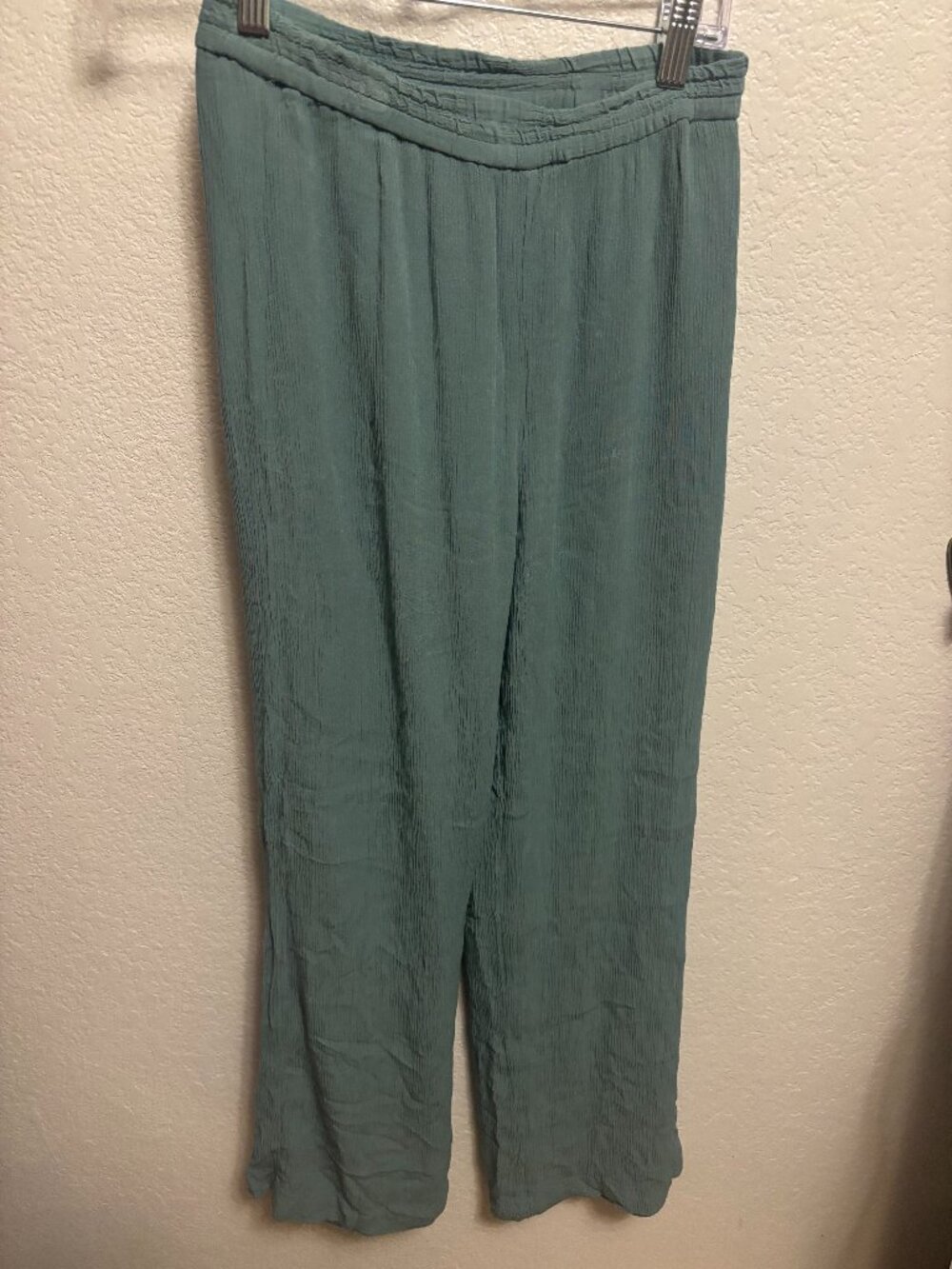 Babaton Aritzia Crinkle Wide Leg Pants Size 1/2 Teal Gauze